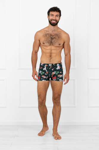 Husky Calzoncillos bóxer para hombre Italian Fashion verde - algodón, elastano, estampado navideño