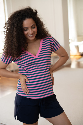 Milk & Love pantalones cortos premamá de viscosa azul marino para verano