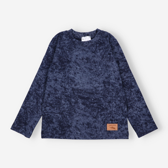 KAR-1021 Blusa de manga larga para niño Lagarto Verde azul marino - algodón con elastano, producción polaca