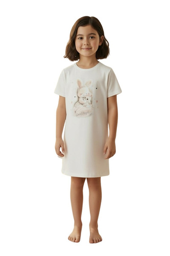 Camisón niña Cornette 494/124 ecru algodón manga corta