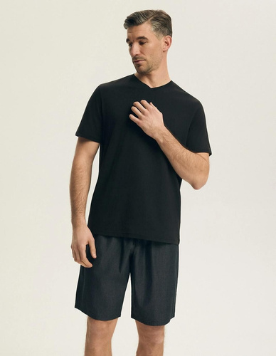 Pijama para hombre Henderson 44608 Post negra 100% algodón manga corta