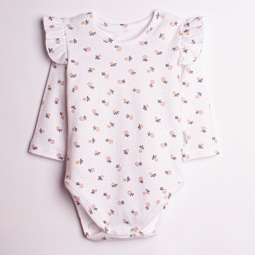 Body para niña Nicol 220097 – 100% algodón, manga larga, estampado floral