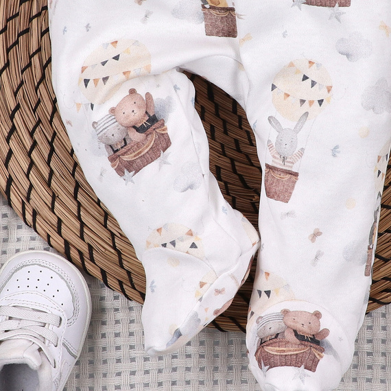 ABN-5542 Semi-cama para bebé de algodón orgánico Nini Happy Animals - comodidad, seguridad, respetuosa con el medio ambiente