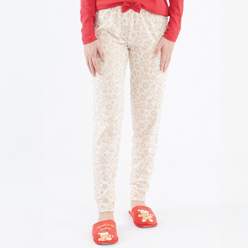 Gretel Pijama de mujer Sorbetto rojo - festivo, largo. manga, estampado de jengibre