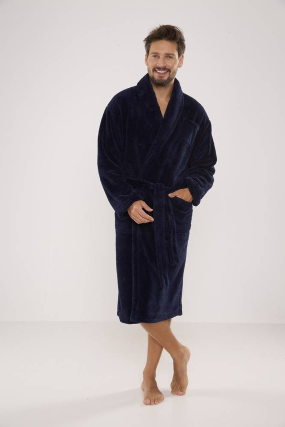 811 Bata de felpa para hombre De Lafense - azul marino