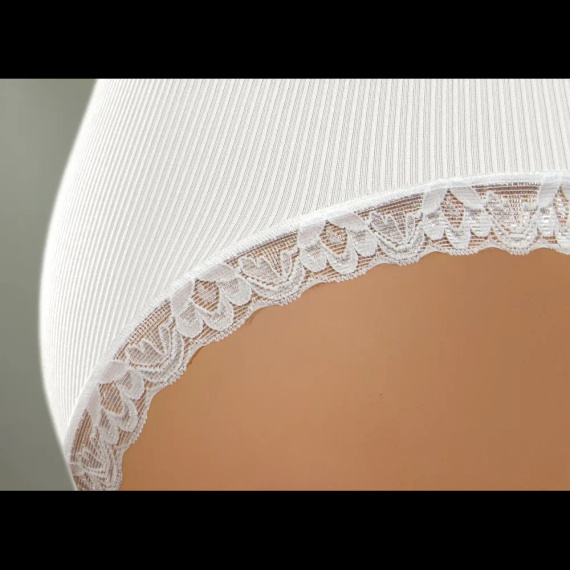 Braguitas mujer Sesto Senso 6108 encaje sin costuras elásticas white