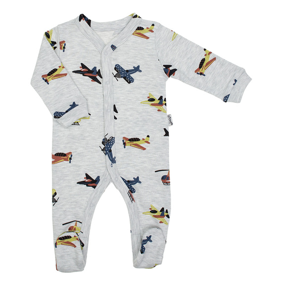 219031 Pijama bebé Willy Nicol - algodón, gris con aviones