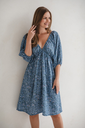 Milk Sun Vestido para el embarazo y la lactancia Milk&Love Vestido floral azul