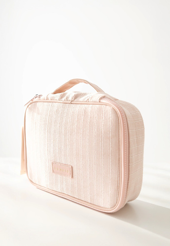 Neceser Large Sensis – Elegante, Con Compartimento para Brochas, Con Cremallera, Material Acanalado