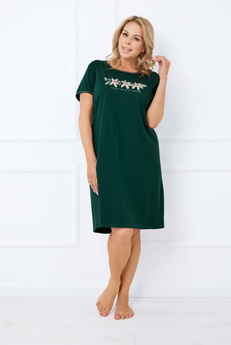 Florisa camisa manga corta mujer Moda Italiana - verde oscuro