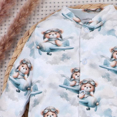 NINI BABY BEAR PILOT pijama enterizo para bebé algodón orgánico ABN-5747/PIL