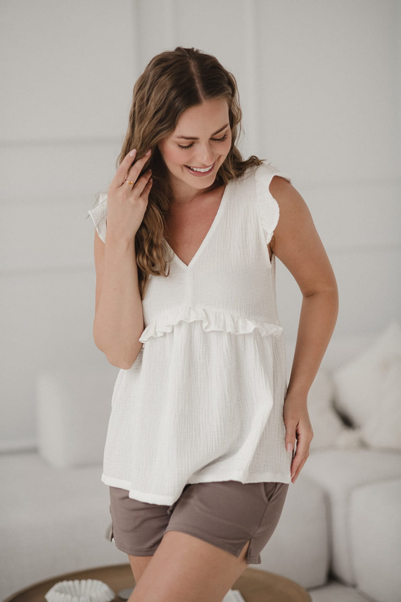 Blusa de maternidad y lactancia Milky Butterfly - comodidad y estilo Crema Milk&Love