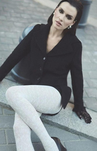 1235 Medias Perse Gabriella ecru- ornamento 60 den, tecnología 3D