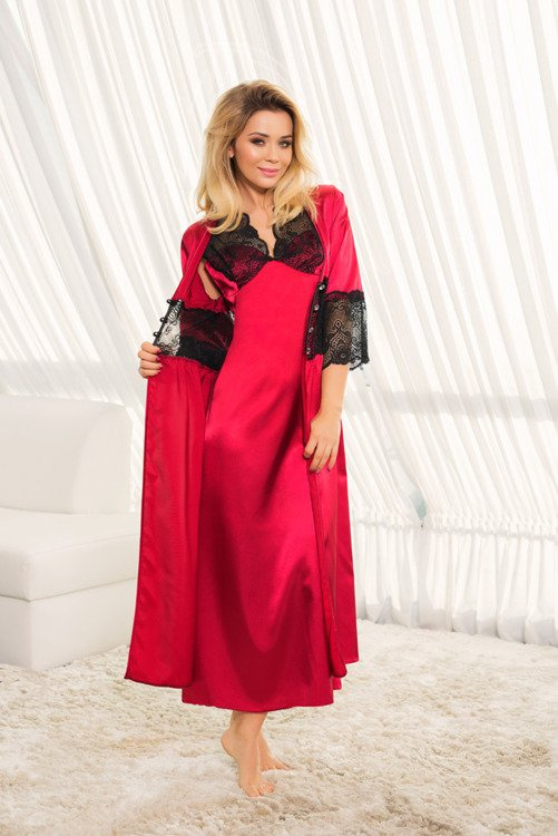 Mactan Halka chemise de satén para mujer Kalimo - granate