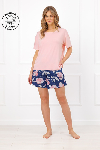 Pijama de mujer Italian Fashion Ardizja viscosa algodón flores pantalones cortos