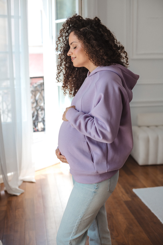 Sudadera premamá y de lactancia Milk&love Motherhood oversize violeta suave