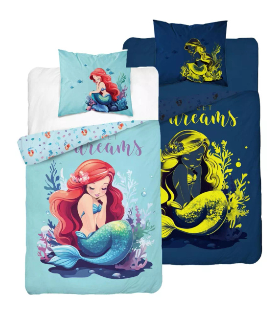 5549 A Fluo 95 Ropa de cama sirena luminosa en la oscuridad 100% algodón | Para niños Detexpol