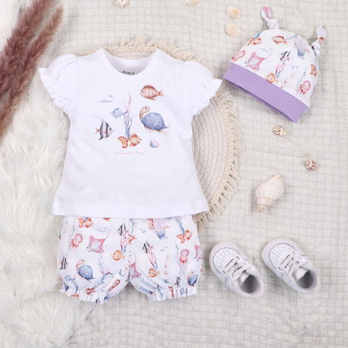 ABN-5489 Pantalón corto para bebé de algodón orgánico Underwater World Nine, para niña