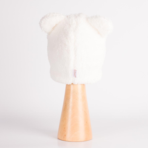 Nicol Tosia 225265 Gorro blanco de algodón con orejas de oso Uszatka