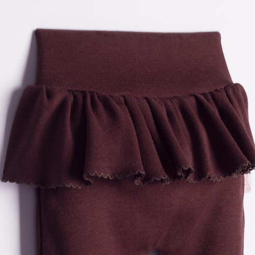 Nicol Hania 226017 Pantalones para niña 100% algodón Volante Marrón
