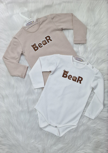 Oso Bebé body Bambarillo beige | Algodón, elástico, cómodo