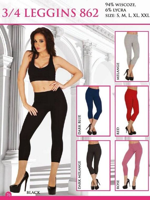 862 Leggings 3/4 De Lafense - rosa sucio