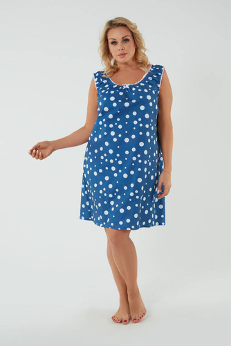 Camisón y bata de lactancia Raba, tirante ancho Moda Italiana - estampado azul