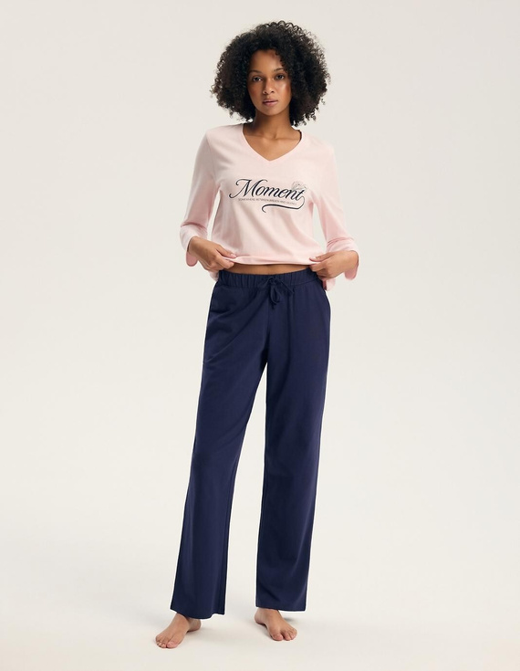 Henderson 46114 Gianna Pijama de Mujer Rosa 100% Algodón Manga Larga