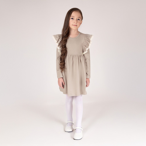 212169 Vestido de niña Tola Nicol - 100% algodón, manga larga, volantes, confección pulida