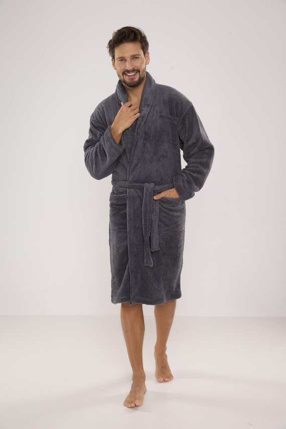 811 Albornoz de felpa para hombre De Lafense - gris