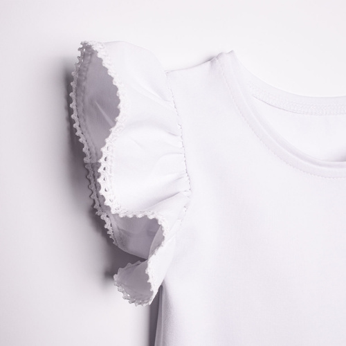 Blusa 220138 Nicol blanca algodón con encaje elegante niña