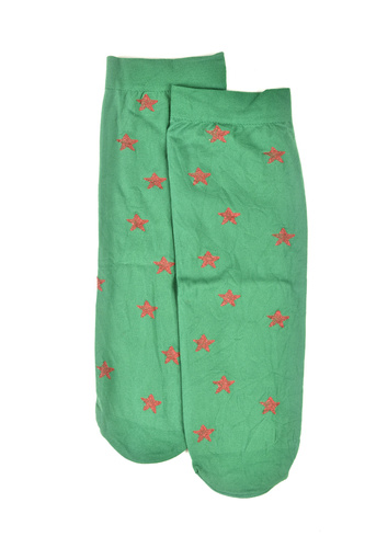 Calcetines Z 9101 Christmas Chill 40 den - Calcetines de Navidad para mujer en estrellas, verde otoño