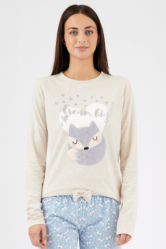 Zerda Sorbetto - pijama de mujer de algodón con aplique 3D