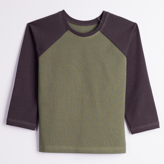 228140 Nicol FARMA Camiseta raglán para niño verde melange algodón