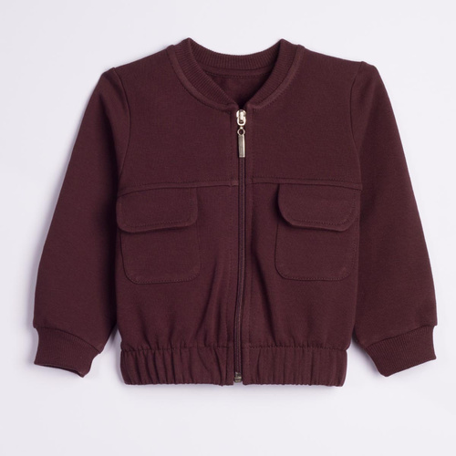 226274 Nicol HANIA Sudadera bomber para niña en algodón color marrón oscuro