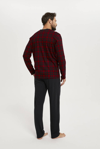 Pijama y pantalón de manga larga Elijah Hombre Moda Italiana - estampado/negro