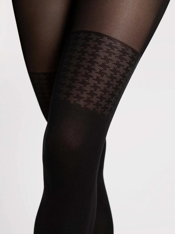 Fiore G6140 Pepita Black Medias 40 DEN Imitación Medias Pepita