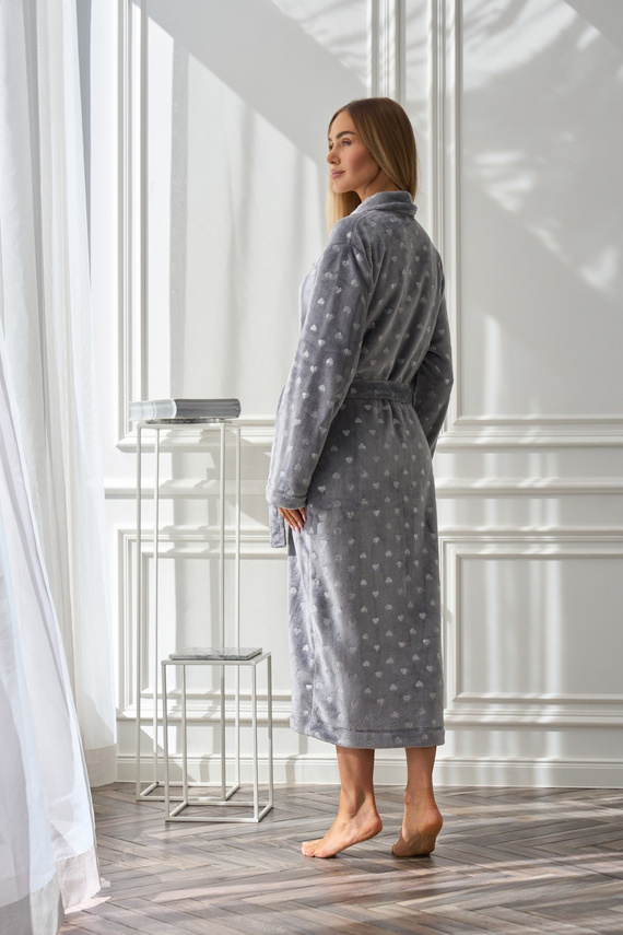 2552 Cora Bata larga de mujer L&L gris - elegancia y comodidad en uno