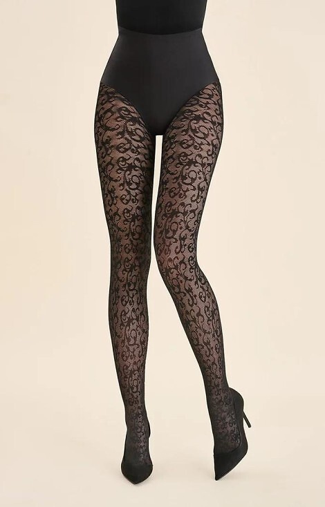 1235 Leotardos Perse Gabriella negro - ornamento 60 den, tecnología 3D