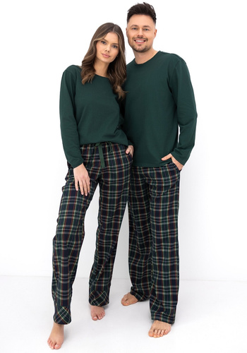 Sensis Logan pijama hombre 100% algodón pantalón verde a cuadros