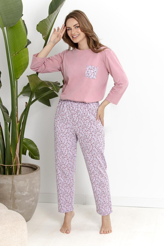 Pijama de mujer Taro Agnessa 3629 rosa sucio 100% algodón manga 3/4