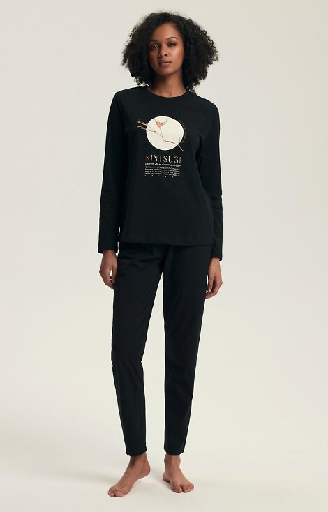 43727 Dairoku Henderson pijama de las mujeres negro - algodón, longitud. mangas y pantalones