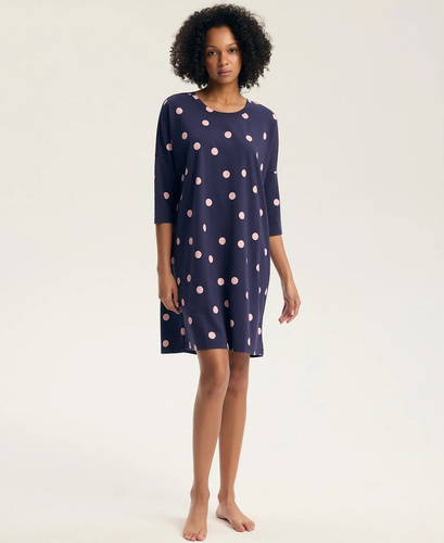 Henderson Gitte 45411 Camisón 100% Algodón Manga 3/4 Azul Acero