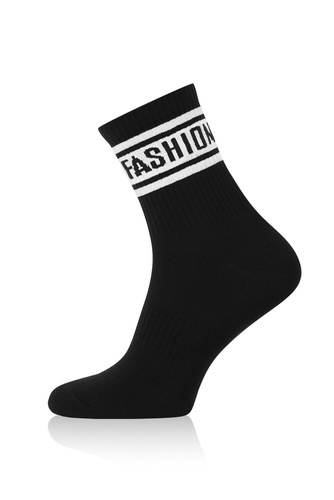 S155D Calcetines Largos Vintage Moda Italiana - blanco/negro