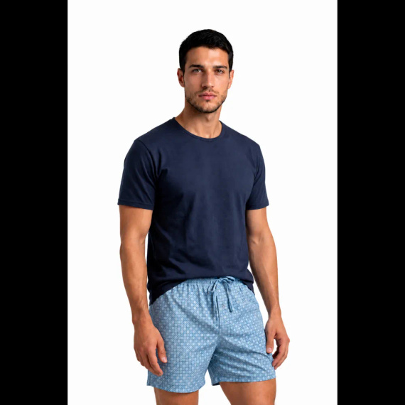 Sesto Senso 2026/02 Pijama corta para hombre azul 100% algodón