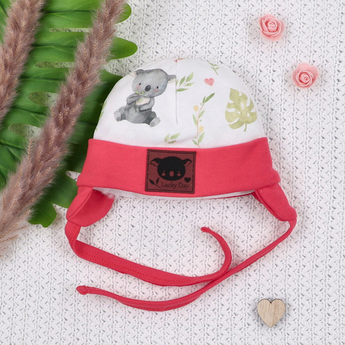 ABN-5547 Gorro para bebé Nini Happy Animals de algodón orgánico - seguro, ecológico, cómodo