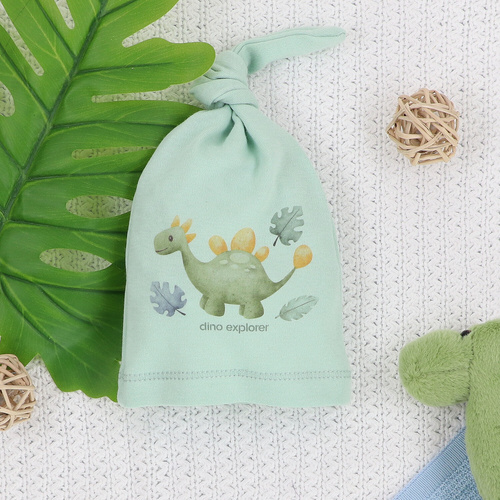 ABN-5579 Gorro de bebé Dino Explorer Nini - algodón orgánico, suave y transpirable