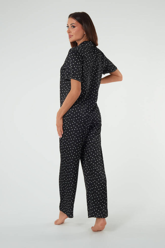 Ria Pijama de mujer manga corta, pantalón largo Moda Italiana - estampado