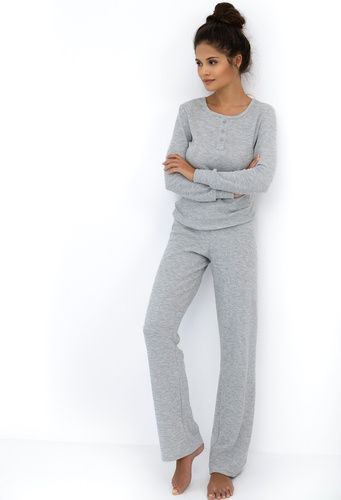 Pijama de mujer Jade Sensis - gris, algodón, manga larga y pantalón