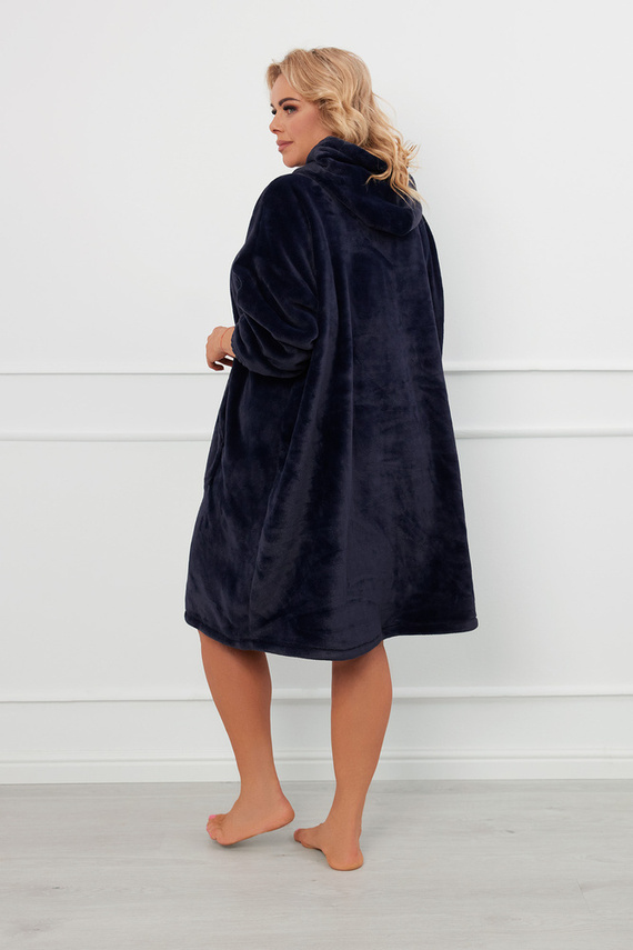 Forio Blusa manta con capucha unisex Moda Italiana - azul marino